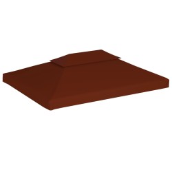 vidaXL Toldo de cenador 2 niveles terracota 310 g/m² 4x3 m