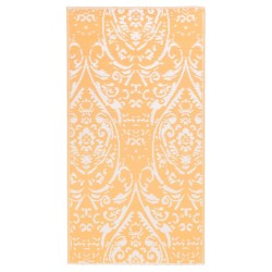 vidaXL Alfombra de exterior PP naranja y blanco 120x180 cm