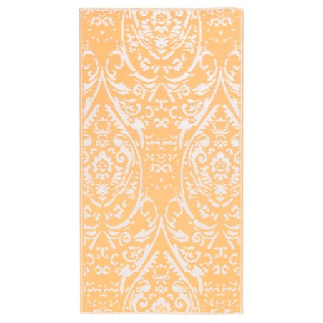 vidaXL Alfombra de exterior PP naranja y blanco 120x180 cm