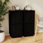 vidaXL Aparador 2 uds madera maciza de pino negro 31,5x34x75 cm