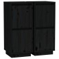 vidaXL Aparador 2 uds madera maciza de pino negro 31,5x34x75 cm
