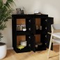 vidaXL Aparador 2 uds madera maciza de pino negro 31,5x34x75 cm