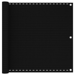 vidaXL Toldo para balcón HDPE negro 90x400 cm