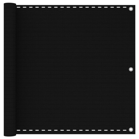 vidaXL Toldo para balcón HDPE negro 90x400 cm