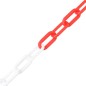 vidaXL Cadenas de advertencia plástico rojo y blanco 100 m Ø8 mm