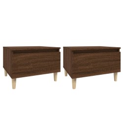 vidaXL Mesas auxiliares 2 uds contrachapada roble marrón 50x46x35 cm