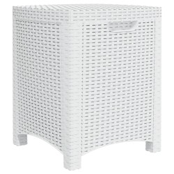 vidaXL Caja de almacenaje de jardín ratán PP blanco 39x39x46 cm