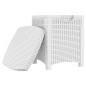 vidaXL Caja de almacenaje de jardín ratán PP blanco 39x39x46 cm vidaXL Caja de almacenaje de jardín ratán PP blanco 39x39x46 cm