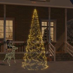 vidaXL Árbol de Navidad en asta de bandera 500 LED blanco cálido 300cm