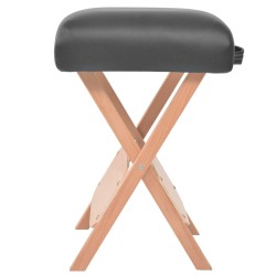  vidaXL Taburete de masaje plegable con asiento 12 cm de grosor negro