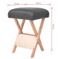 vidaXL Taburete de masaje plegable con asiento 12 cm de grosor negro vidaXL Taburete de masaje plegable con asiento 12 cm de grosor negro