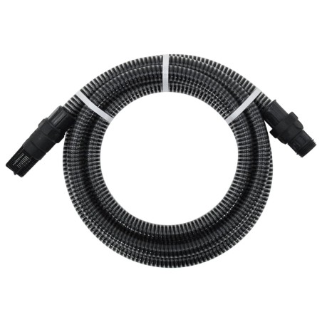 vidaXL Manguera de succión con conectores de PVC PVC negro 26 mm 4 m