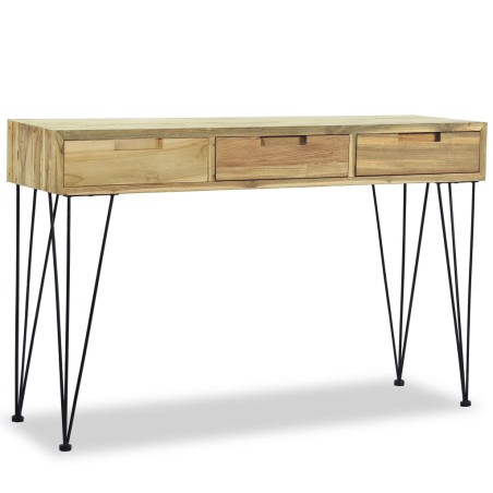vidaXL Mesa consola 120x35x76 cm madera de teca maciza