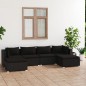 vidaXL Set de muebles de jardín 6 pzas y cojines ratán sintético negro vidaXL Set de muebles de jardín 6 pzas y cojines ratán sintético negro