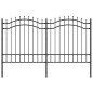 vidaXL Valla de jardín con punta de lanza acero recubierto negro 165cm vidaXL Valla de jardín con punta de lanza acero recubierto negro 165cm