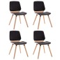 vidaXL Sillas de comedor 4 unidades cuero sintético negro vidaXL Sillas de comedor 4 unidades cuero sintético negro