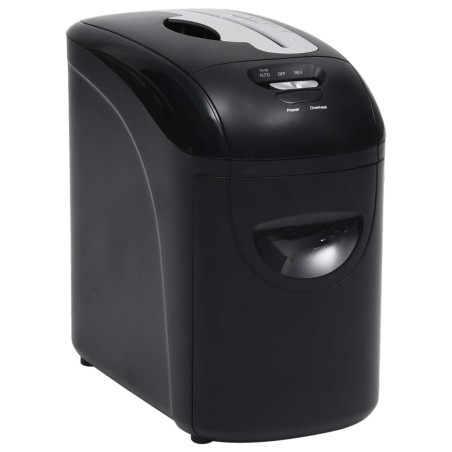 vidaXL Trituradora de papel 10 hojas microcorte negra