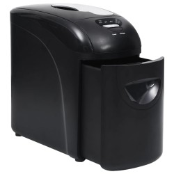 vidaXL Trituradora de papel 10 hojas microcorte negra