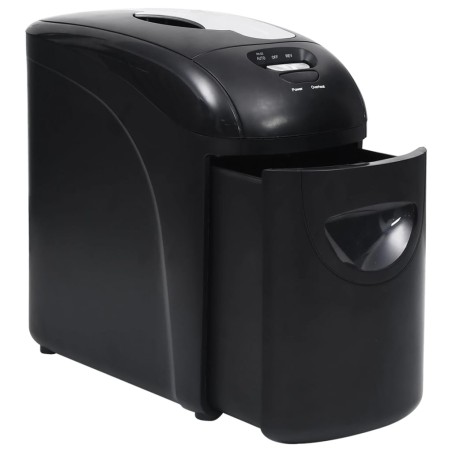vidaXL Trituradora de papel 10 hojas microcorte negra