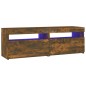 vidaXL Mueble de TV con luces LED roble ahumado 120x35x40 cm
