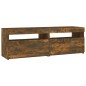 vidaXL Mueble de TV con luces LED roble ahumado 120x35x40 cm