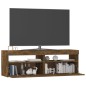 vidaXL Mueble de TV con luces LED roble ahumado 120x35x40 cm