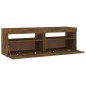 vidaXL Mueble de TV con luces LED roble ahumado 120x35x40 cm