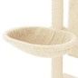 vidaXL Rascador para gatos con postes de sisal color crema 130,5 cm vidaXL Rascador para gatos con postes de sisal color crema 130,5 cm