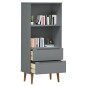vidaXL Librería MOLDE madera maciza de pino gris 60x35x133,5 cm vidaXL Librería MOLDE madera maciza de pino gris 60x35x133,5 cm