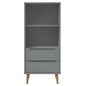 vidaXL Librería MOLDE madera maciza de pino gris 60x35x133,5 cm vidaXL Librería MOLDE madera maciza de pino gris 60x35x133,5 cm