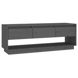 vidaXL Mueble de TV de madera maciza de pino gris 110,5x34x40 cm