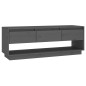 vidaXL Mueble de TV de madera maciza de pino gris 110,5x34x40 cm