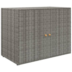 vidaXL Armario de almacenaje de jardín ratán PE gris 100x55,5x80 cm