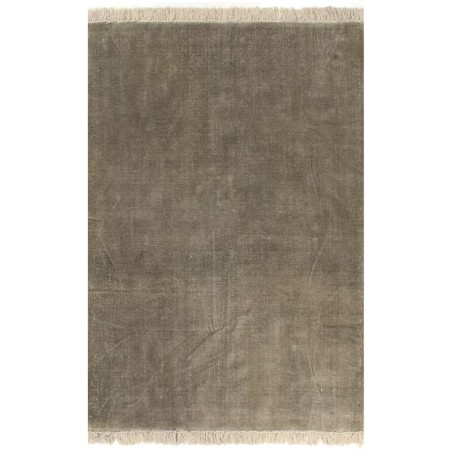 vidaXL Alfombra de algodón Kilim 120x180 gris topo