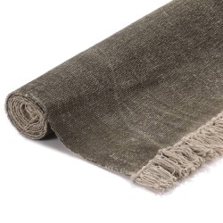 vidaXL Alfombra de algodón Kilim 120x180 gris topo