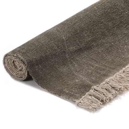 vidaXL Alfombra de algodón Kilim 120x180 gris topo
