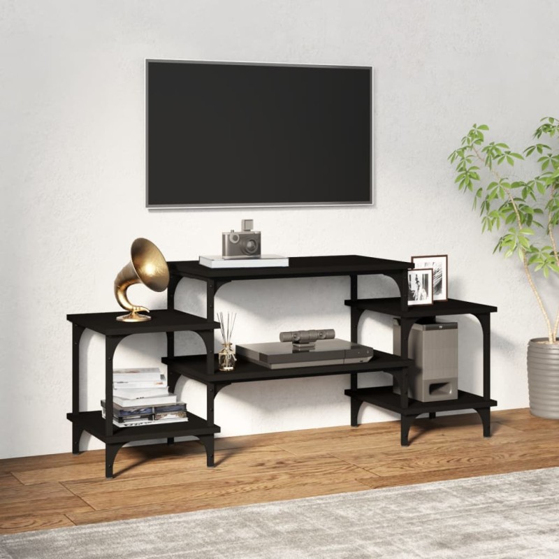 vidaXL Mueble para TV madera contrachapada negro 117x35x52 cm vidaXL Mueble para TV madera contrachapada negro 117x35x52 cm