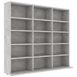 vidaXL Estantería para CD contrachapada gris hormigón 102x23x89,5 cm