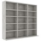 vidaXL Estantería para CD contrachapada gris hormigón 102x23x89,5 cm vidaXL Estantería para CD contrachapada gris hormigón 102x23x89,5 cm
