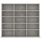 vidaXL Estantería para CD contrachapada gris hormigón 102x23x89,5 cm vidaXL Estantería para CD contrachapada gris hormigón 102x23x89,5 cm