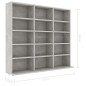 vidaXL Estantería para CD contrachapada gris hormigón 102x23x89,5 cm vidaXL Estantería para CD contrachapada gris hormigón 102x23x89,5 cm