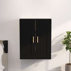 vidaXL Armario de pared madera contrachapada negro 69,5x32,5x90 cm