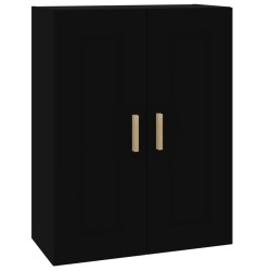 vidaXL Armario de pared madera contrachapada negro 69,5x32,5x90 cm