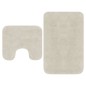vidaXL Conjunto de alfombrillas de baño de tela 2 piezas blanco vidaXL Conjunto de alfombrillas de baño de tela 2 piezas blanco