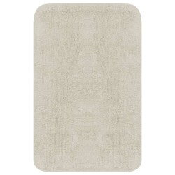vidaXL Conjunto de alfombrillas de baño de tela 2 piezas blanco