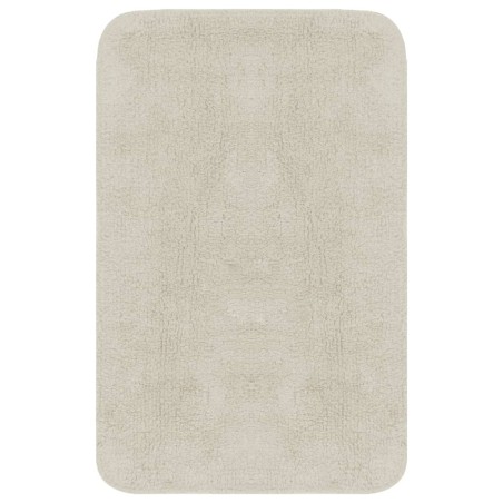 vidaXL Conjunto de alfombrillas de baño de tela 2 piezas blanco
