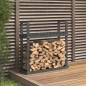 vidaXL Leñero de madera maciza de pino gris 110x35x108,5 cm vidaXL Leñero de madera maciza de pino gris 110x35x108,5 cm