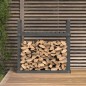 vidaXL Leñero de madera maciza de pino gris 110x35x108,5 cm vidaXL Leñero de madera maciza de pino gris 110x35x108,5 cm