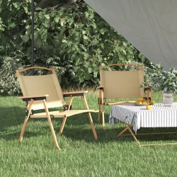 vidaXL Sillas de camping 2 uds tela Oxford beige 54x43x59 cm