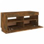 vidaXL Mueble de TV con luces LED color roble ahumado 80x35x40 cm
